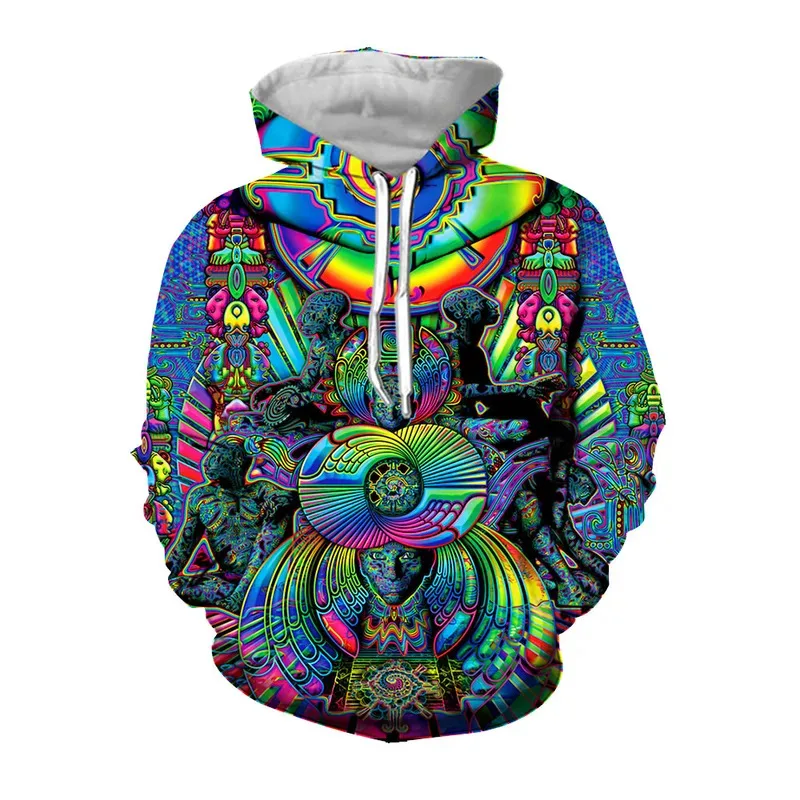 Jumeast 3D Abstract Psychedelic Printed Mens Hoodies Vintage Tops 90s Aesthetic Hoodie Oversize Loose Casual Fashion YK2 Clothes
