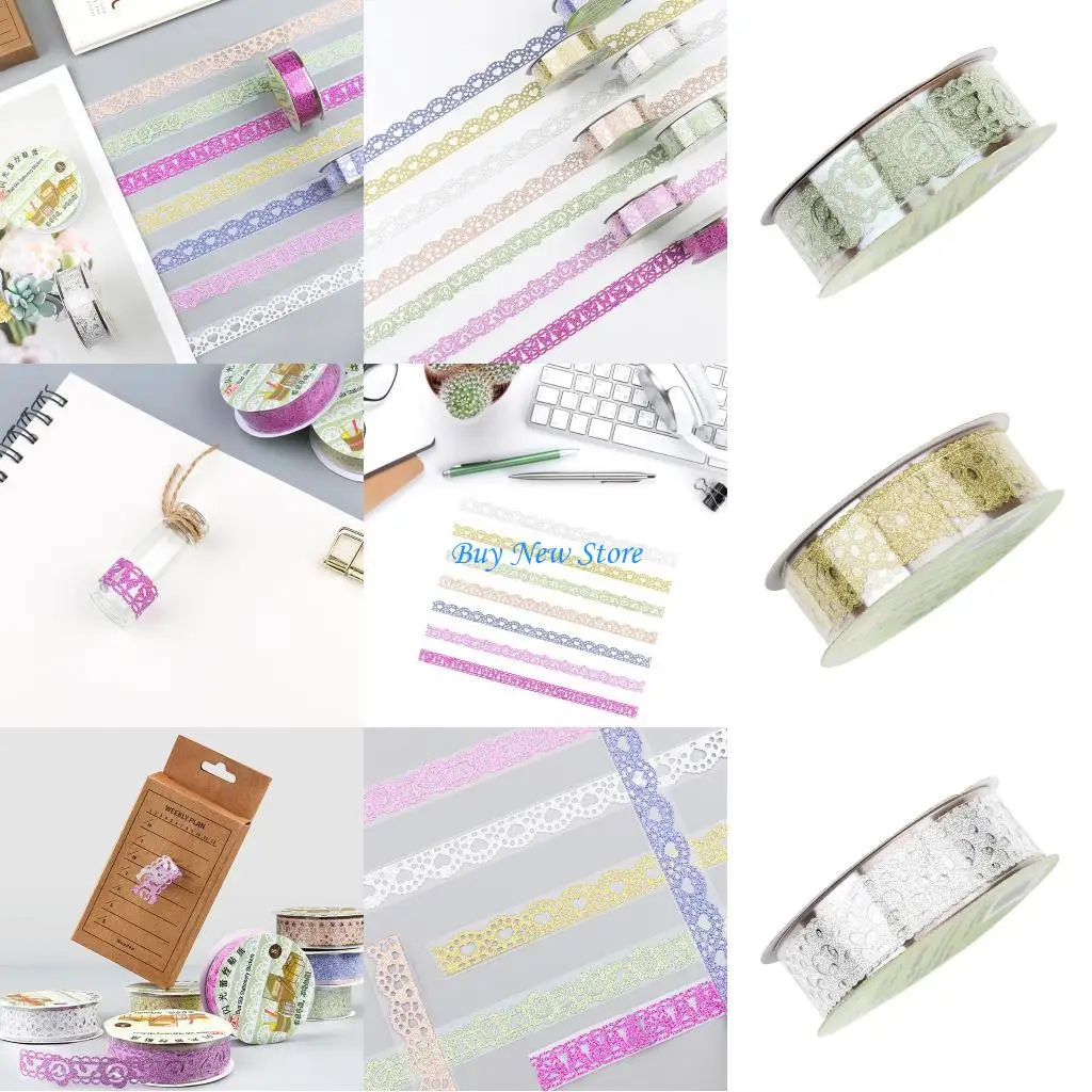 20CE 5 قطعة شريط دانتيل لامع DIY بها بنفسك ألبوم سكرابوكينغ مخطط مذكرات التعبئة هدية #1