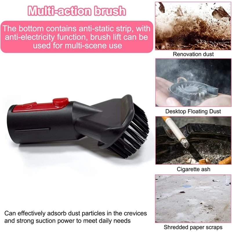 【مشعبية】أداة رأس وخرطوم فرشاة ناعمة بدون أثر لملحقات فرشاة إزالة الغبار للمكنسة الكهربائية Dyson V7 V8 V10 V11 V12 V15