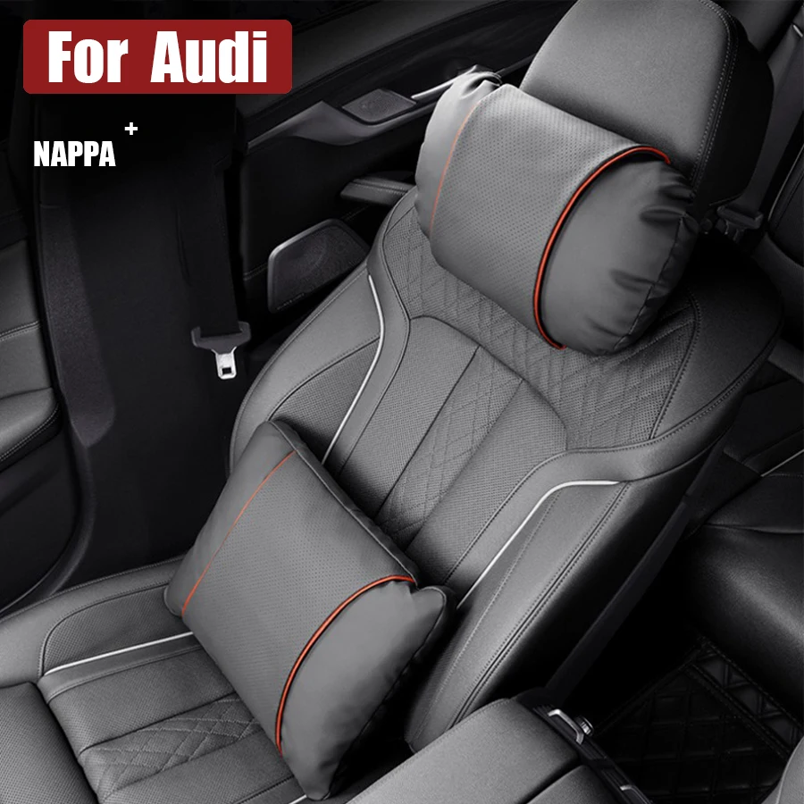 

NAPPA Car Neck Pillow Leather Travel Comfort Car Waist Pillow Support Headrest For Audi A3 A4 B5 B6 A3 8P 8V 8L A5 A6 C6 C5 A1