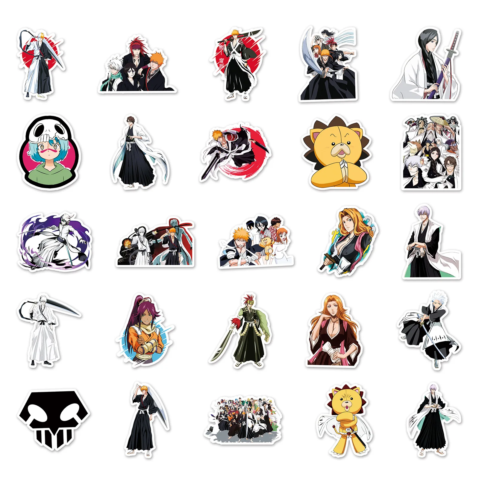 50pcs Bleach Cartoon Graffiti Sticker Luggage Notebook Computer Cartoon Waterproof DIY Decorative Stickers Supplies For Kid Toy