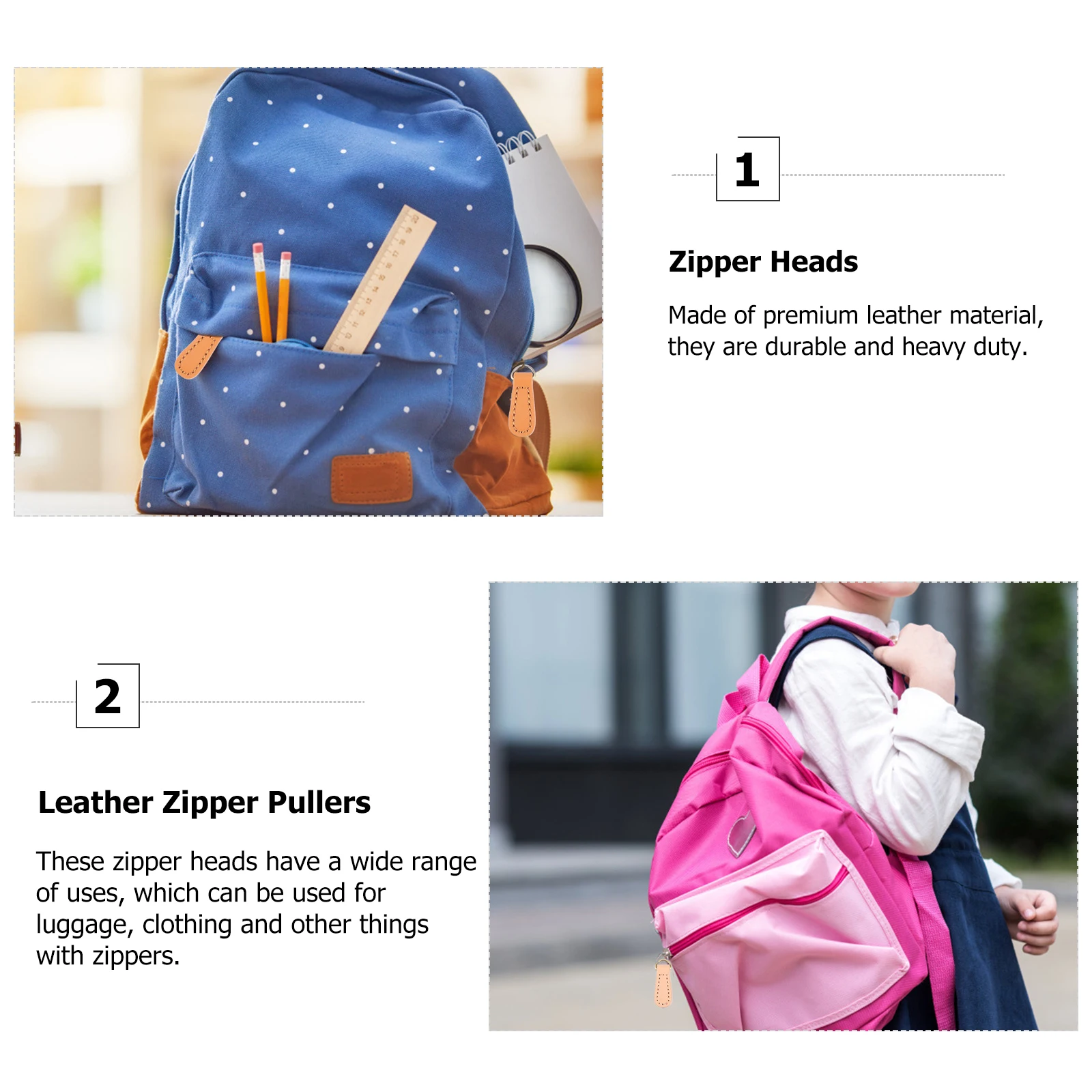 

12pcs Zipper Pullers Replacement Heads For Bags Jackets Coats Slacks Luggage Repair Zipper Sliders Sewing Accessories