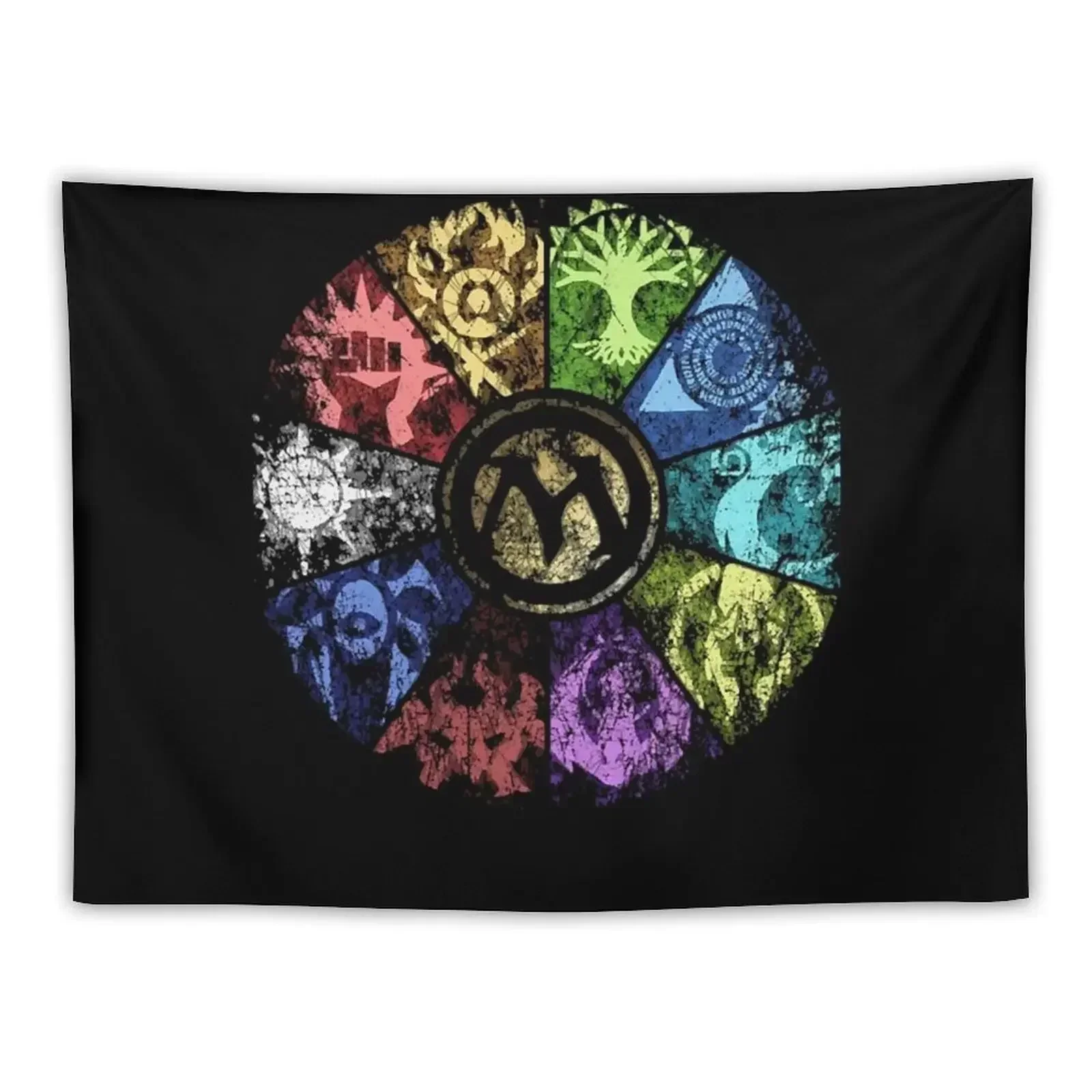 

MTG Faded Guild Wheel Tapestry For Bedroom Home Decor Aesthetic House Decor Tapestry
