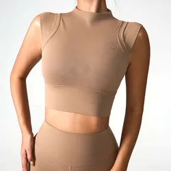 Top de gimnasio de alto impacto para mujer, Sujetador deportivo de realce, ropa de Yoga, chaleco deportivo, Top corto de entrenamiento, sujetador femenino a prueba de golpes