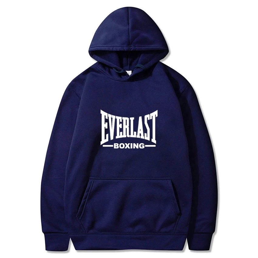 Une nouvelle tendance des sweats à capuche hip-hop tendance pour l'automne et l'hiver 2025 pour hommes, doté d'une victoire graphique de police du logo Everlast décontracté Harajuku