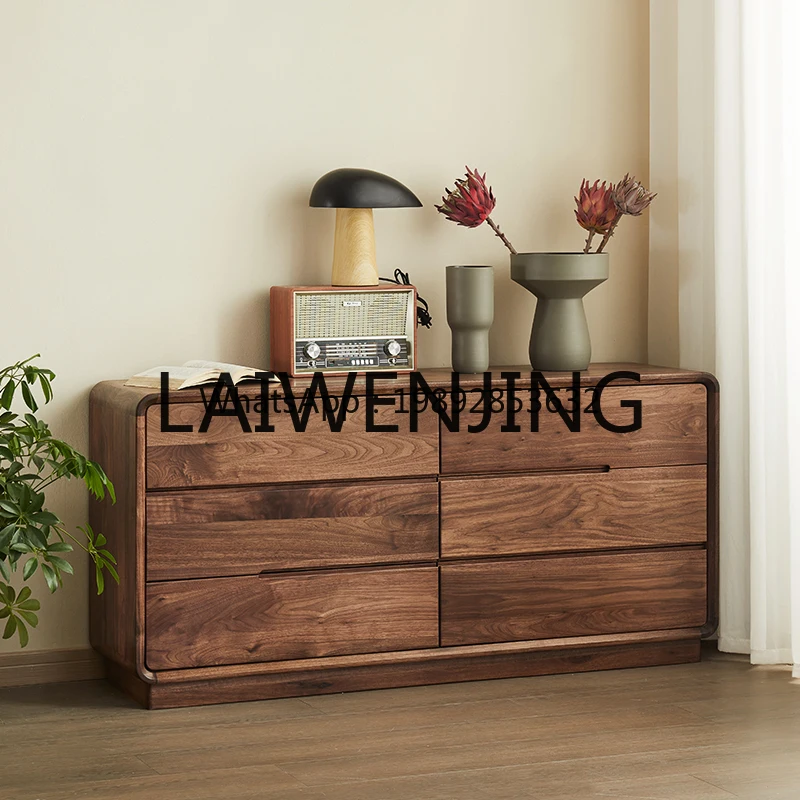 CWG Black Walnut Wooden TV Cabinet Living Room Locker