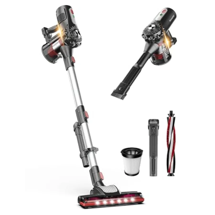 

Беспроводной пылесос StickVac для дома, аккумулятор 2200 мАч, высокая мощность всасывания, легкий и устойчивый дизайн, с HEPA-фильтром