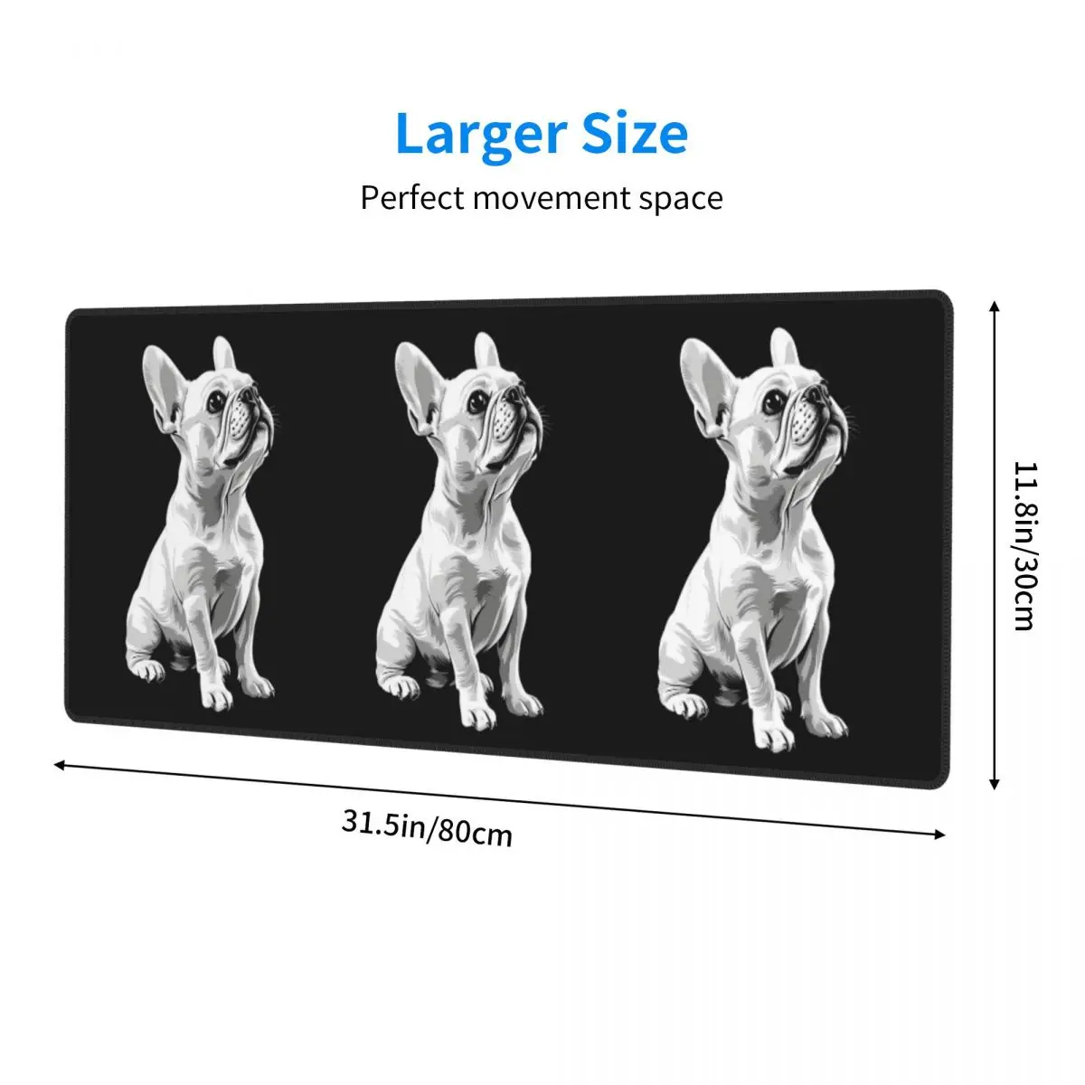 Cute French Bulldog Puppy Facial Large Mouse Pad Computer Keyboard Mouse Mat Gaming PC Laptop Desk Mat Table Mats