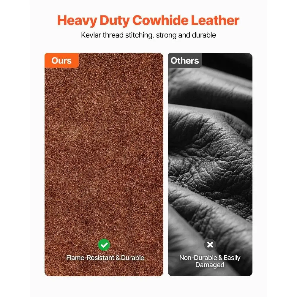 Heavy Duty Flame Resistant Leather Welding Cape Sleeve Large Size Protective Gear for Welders