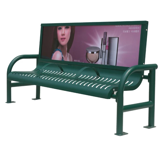 Painted outdoor garden steel memorial advertising benches for sale