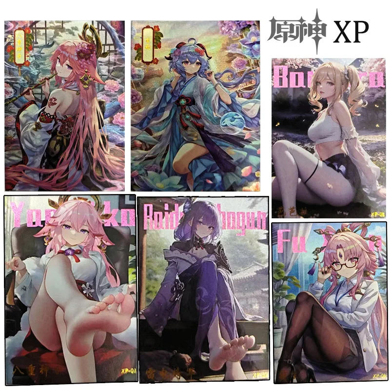 Genshin Impact DIY XP SP Raiden Shogun Yae Miko Funinga Ganyu Shenhe Yoimiya Kamisato Ayaka carte da collezione regali di festa