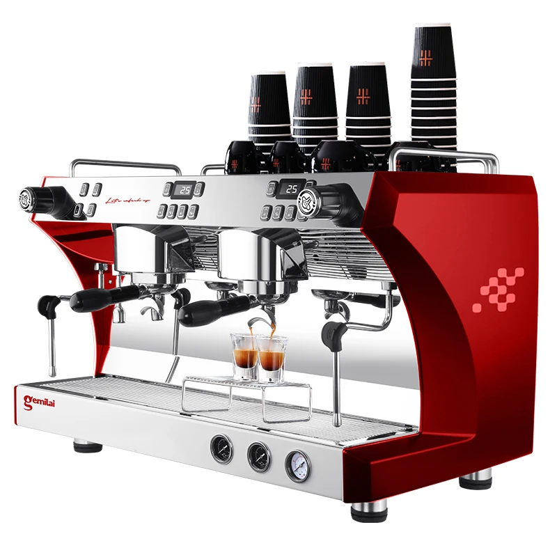 Gemilai CRM3120C Best 2 group semi automatic commercial espresso coffee machine for shops and cafeteras