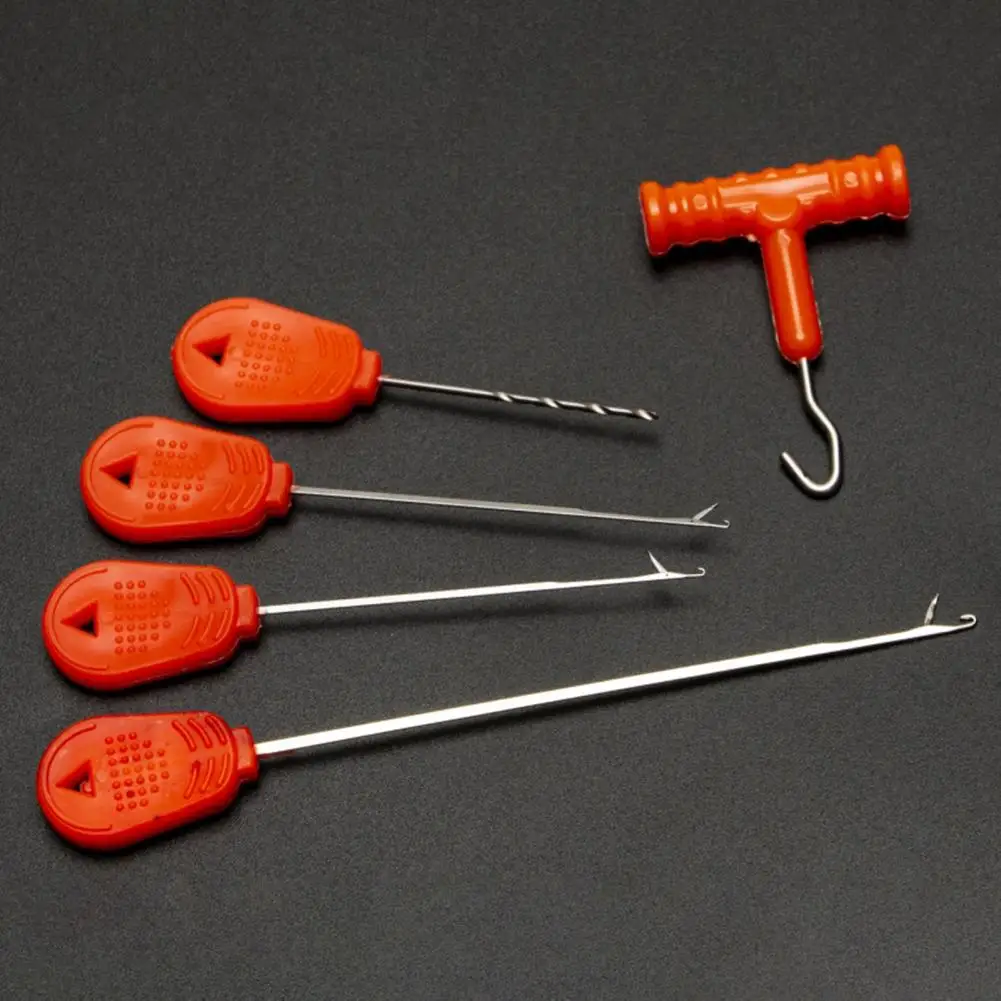 Small Fishing Bait Tools 6-piece Carp Fishing Bait Needle Set with T-shaped Line Puller Tools for Beginners for Enthusiasts