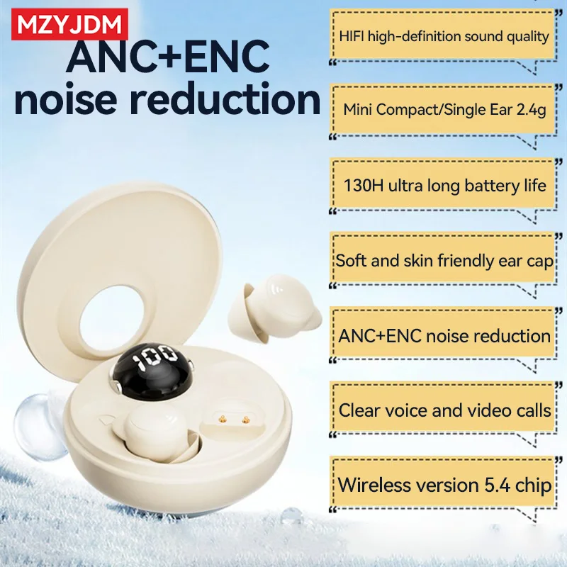 

MZYDM Wireless Bluetooth 5.4 Earphones Invisible Sleep In Ear Earbuds MY02 Gaming Sport Headphones In-Ear Waterproof Headest