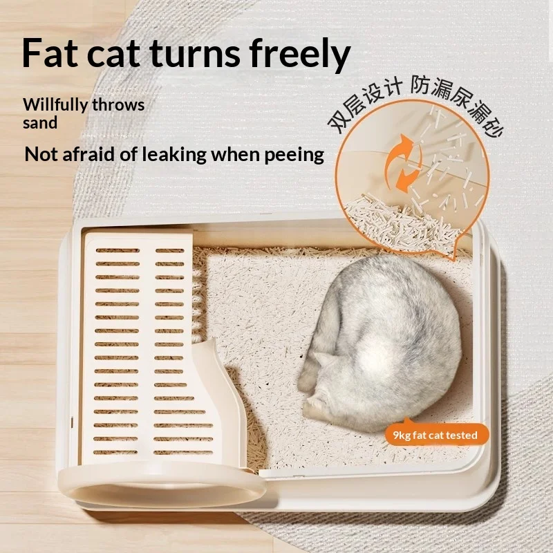 Caja de arena cerrada para gatos con control de olores y tapete - imagen 4