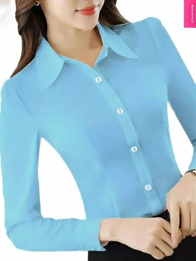 

Women's Slimfit Long Sve irt Autumn Dr Commute Sle Synthetic Fiber Thin ape Resistant to Deformation