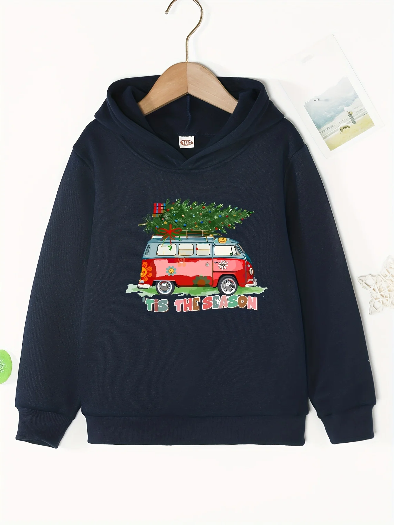 Print Christmas Tree Bus Children Colorful Cute Long Slept Manga Sporty Sweatshirt Cartoon Space Autumn Winter Girls Outdoor