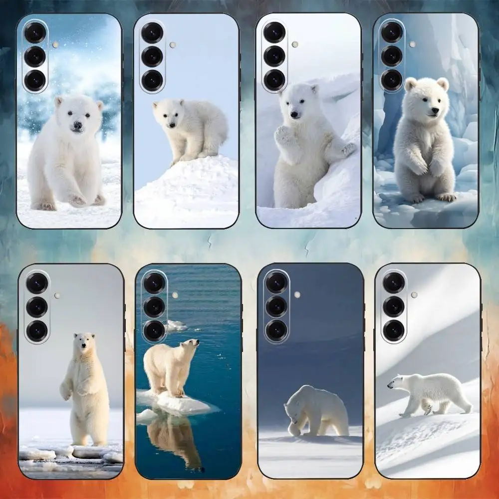 

Cute Polar Bear Phone Case For Samsung Galaxy A20,21s,22,31,32,52,53,72,73,80,91 Soft Black Shell