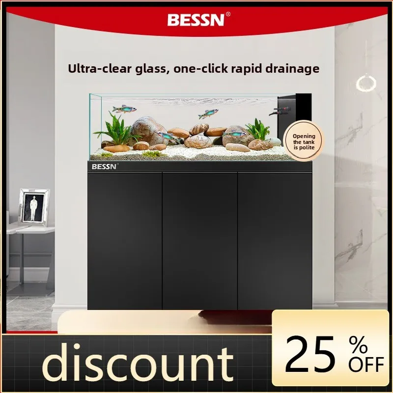 

LH full set of fish tank large landscaping ultra-white glass bottom filter ecological floor super large fish tank