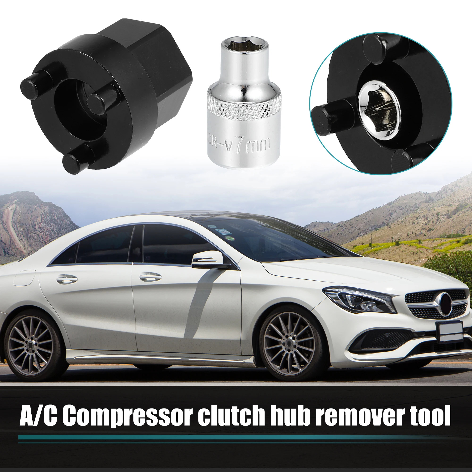 UXCELL 1 Set A/C Compressor Clutch Hub Remover Tool 7mm Socket for Mercedes Benz 5SEL12