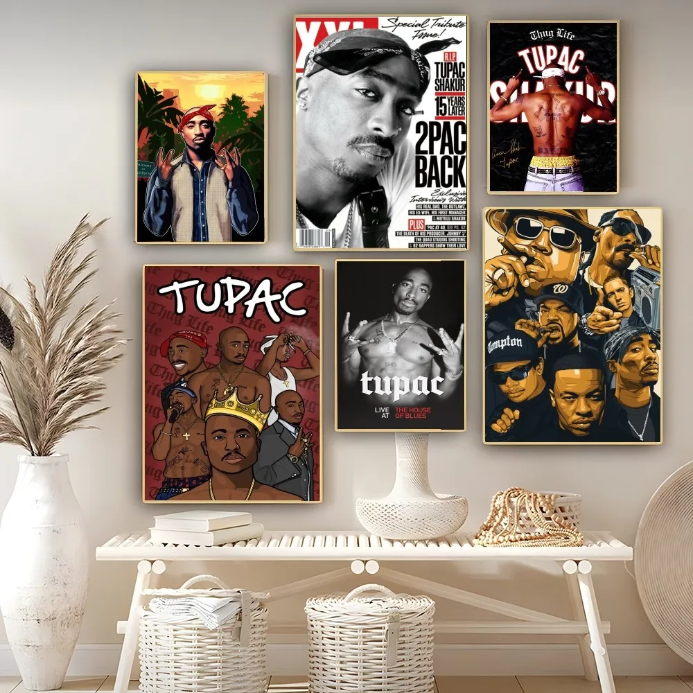 Music Star 2PAC Tupac Movie Sticky Posters Vintage Room Bar Cafe Decor Nordic Home Decor