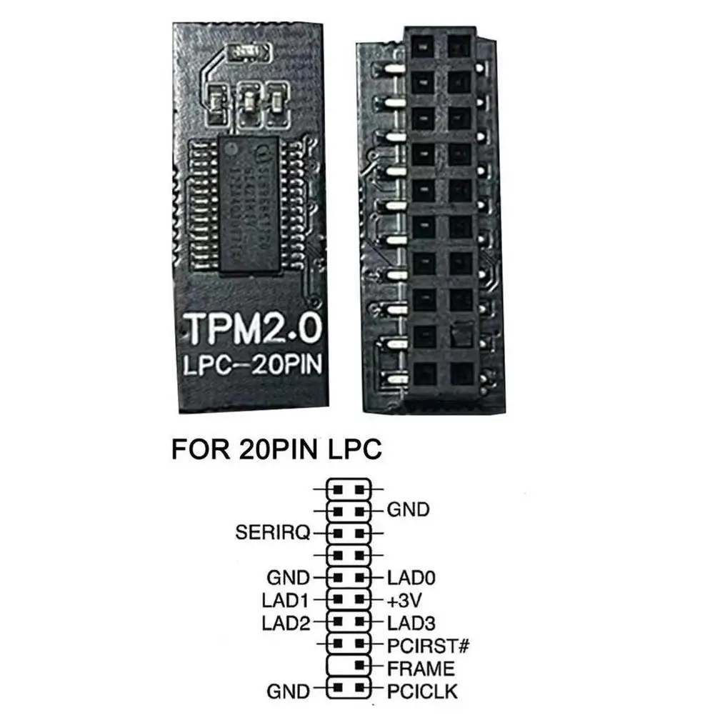 TPM 2.0 Encryption Security Module Remote Card For Windows 11 Upgrade 12 To 20pin To Support Multi-brand Motherboards