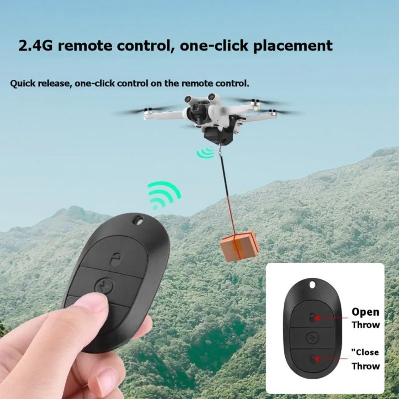 Система сброса груза Dropper, универсальный аксессуар для дрона DJI Mini 4 Pro, перезаряжаемое устройство для доставки груза с дистанционным управлением, 1 комплект.