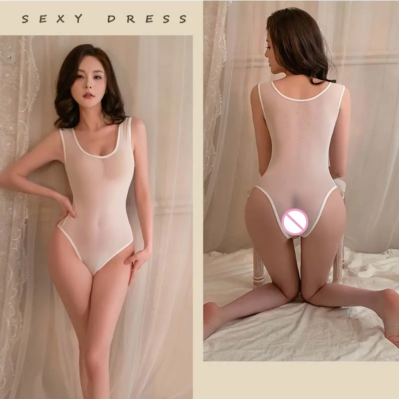 ชุดชั้นในเซ็กซี่วาบหวิวสไตล์ญี่ปุ่น ชุดว่ายน้ำจั๊มสูทซีทรูรัดรูป ชุดนอนผู้หญิงสำหรับคืนวันหยุด