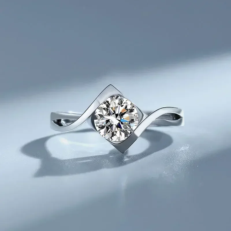 

Изысканное кольцо Exquisite Store «Поцелуй ангела» с муассанитом 0.5/1 карат, дизайнерское ювелирное изделие, совместимое по энергетике, обручальное кольцо из белого золота 18 карат