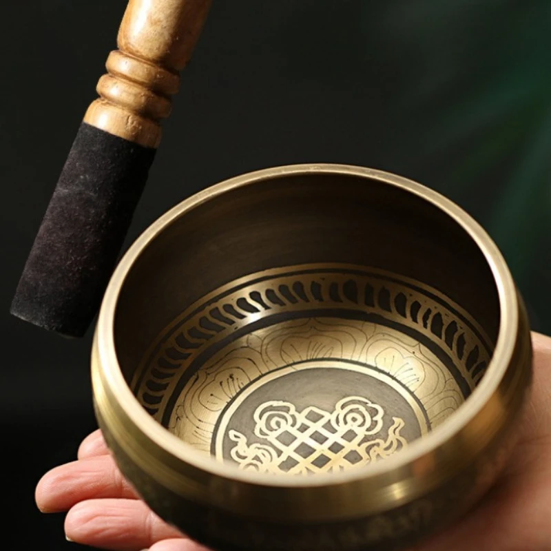 Handmade Tibetan Singing Bowl Knot Design for Meditation Sound Healing Chanting Prayer Relaxation Therapy Mindfulness Practice