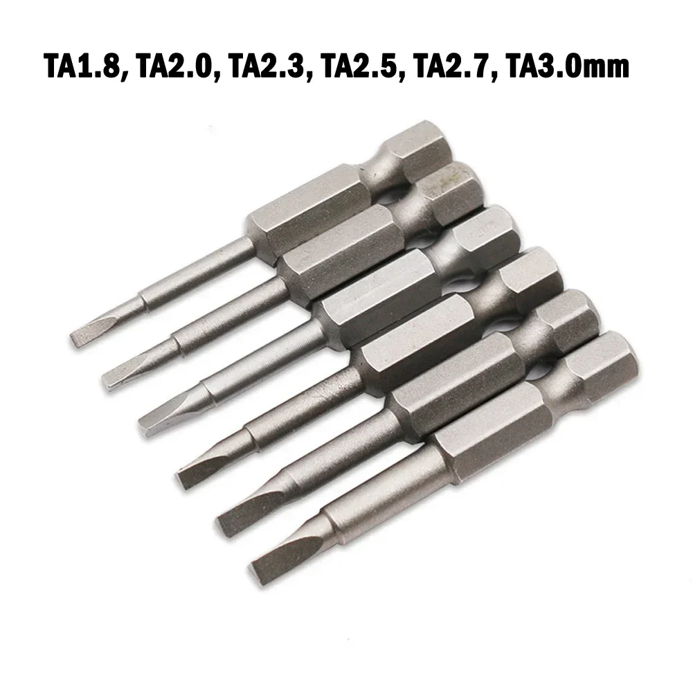 

6Pcs 6.35mm Hex Shank Triangle Head Bits TA1.8/2.0/2.3/2.5/2.7/3.0mm Alloy Steel Triangle Screwdriver Bit Power Tool Accessories