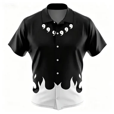 Summer Casual Flip Collar Flower Shirt Dynamic Forest Student Loose and Versatile Summer Shirt