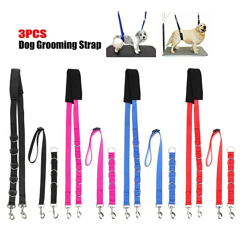 Grooming Belly Strap Pet Supplies Adjustable Dog D-Rings Bathing Band Free Size Pet Traction Belt Dog Collar Dog Harness 3Pcs