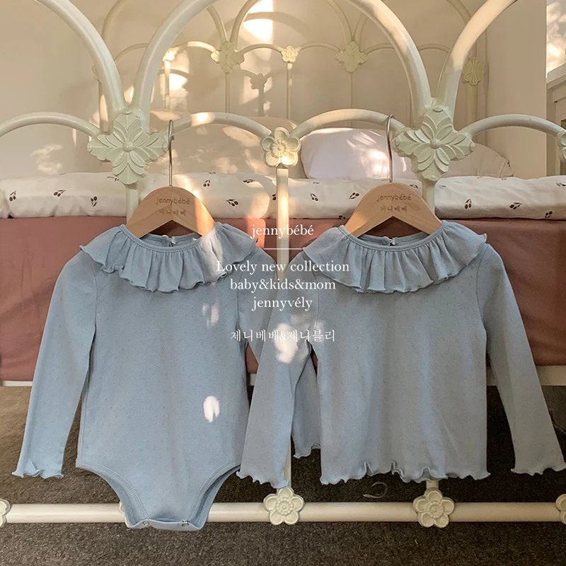 2024 New Autumn Children Clothes Toddler Baby Girl T-shirt Long Sleeved Cotton Solid Color Newborn Baby Girls Pullover Top