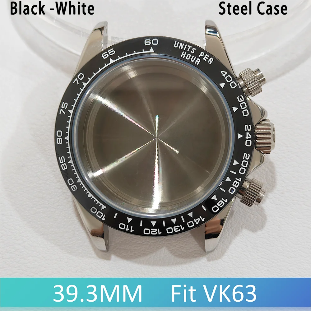 

39.3mm VK63 Case Sapphire Glass 316L Stainless Steel Watch Accessories Watch Parts Fits 20mm Strap Watch Box Men's watches