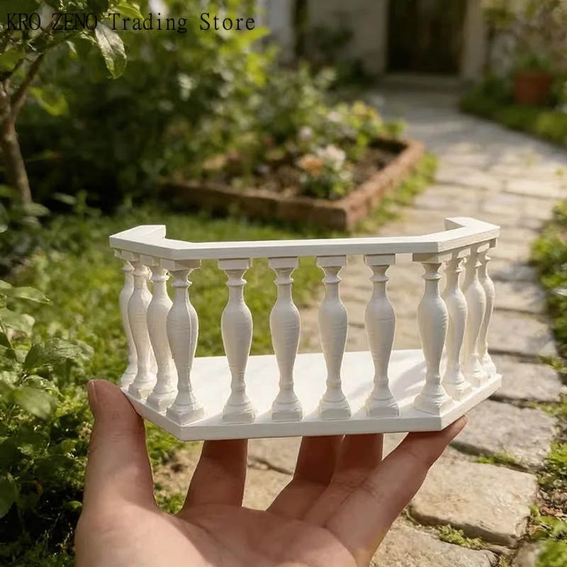Miniature Dollhouse Balcony With Railing European Balcony Suitable For Collectors, Miniature Scenes, DIY Dollhouse Accessories