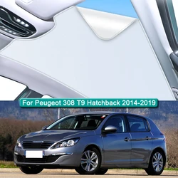 Car Roof Sunshade For Peugeot 308 T9 Hatchback 2014-2019Electrostatic Adsorption Sunroof Sunshade Skylight Blind Shading Sticker