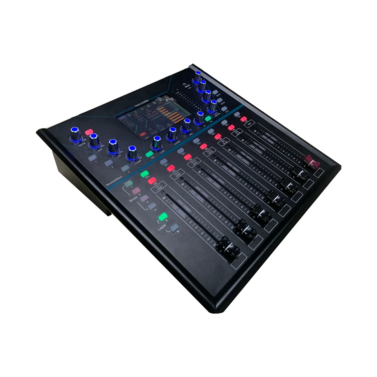 Professional Digital Mixer Knob with Light 8 Channels with Bluetooth USB bar Stage Commercial Performance Small