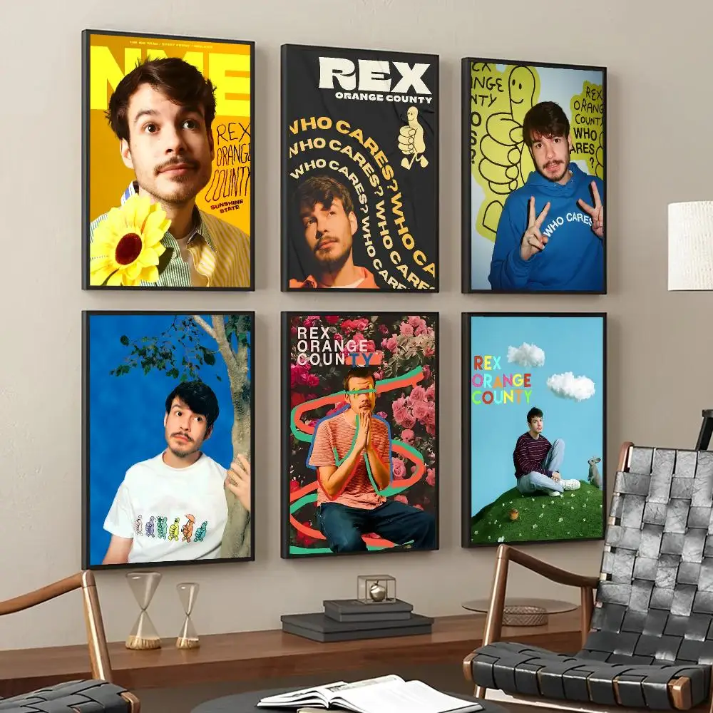R-Rex Orange County Poster Self Adhesive Sticker Home Bedroom Living Room Game Room Decoration