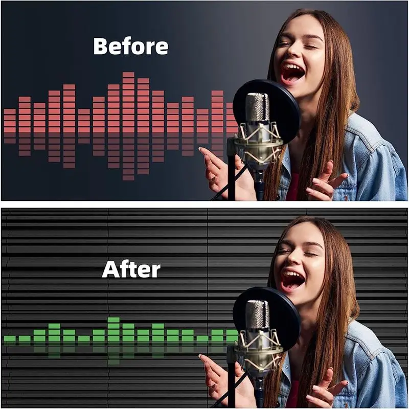 AEE3-12-pack zelfklevende geluiddichte schuimpanelen, geluidsisolerende vulling met hoge veerkracht, zwart