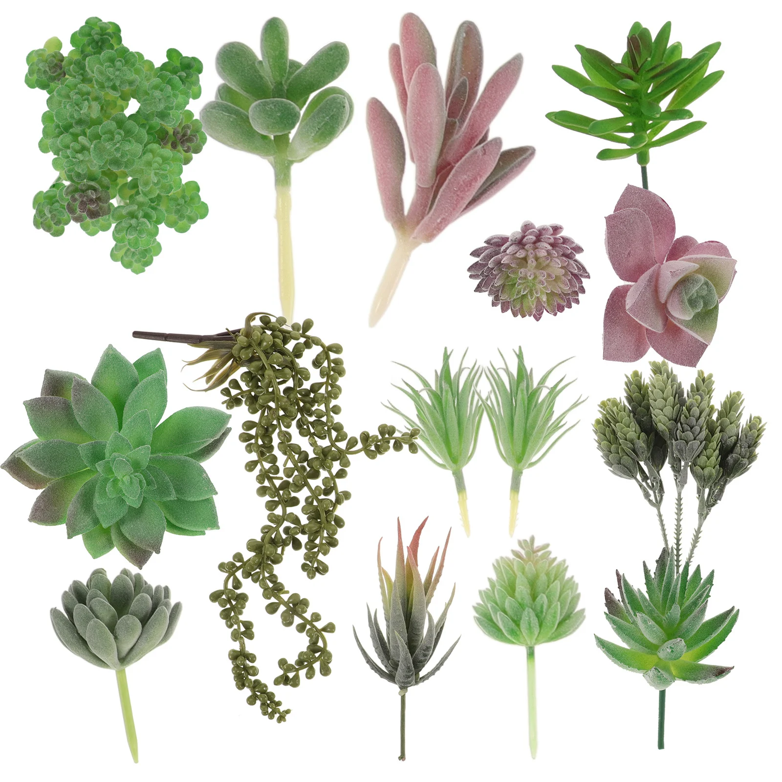 

14pcs Succulent Decor Unpotted Artificial Plants Realistic Textured Diy Arrangement For Indoor Landscape Simulation Greenery