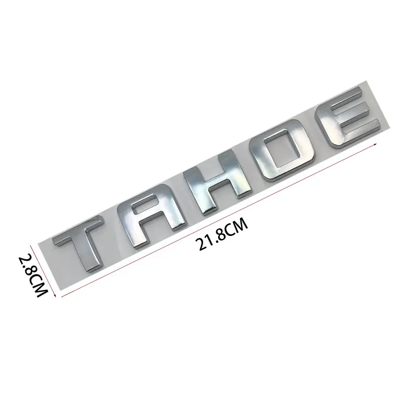 3D ABS (plastic) Black Chrome TAHOE Logo Car Letters Sticker Decal Rear Trunk Front Door Side Sticker TAHOE Emblem Accessories