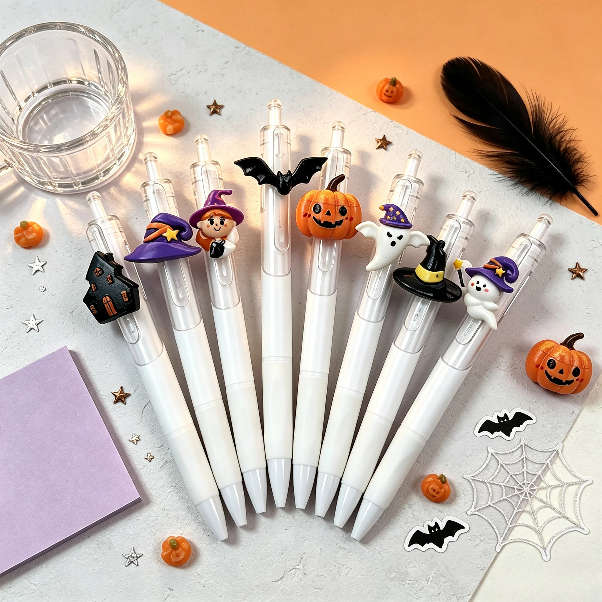 10 Pcs Halloween Retractable Get Ink Ball Point Pens Fine Writing Smooth Supplies For Office School Teacher Student Essentials