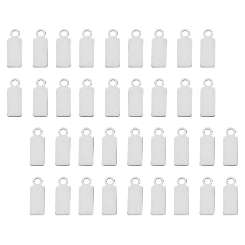 

50 Pcs Blank Long Rectangle Pendant DIY Jewelry Making Stainless Steel Blanks Tags Charms Accessories Craft Supplies