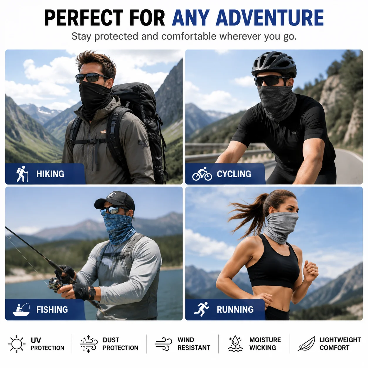 Eisseide Nackenschutz Kühlender Gesichtsschutz UV-Schutz Bandana Atmungsaktives Kopftuch für Männer Frauen Outdoor Wandern Radfahren Angeln – Detail 4
