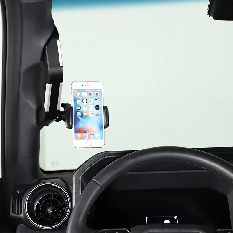 

For Toyota Land Cruiser Prado 250 LC250 2024-2025 Aluminum Alloy Car A-Pillar Handle with Phone Holder Interior Car Accessories