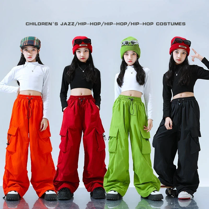 

Костюм для уличных танцев для девочек, детский модный костюм в стиле хип-хоп, показ на подиуме для девочек, комплект костюмов для джазовых танцев