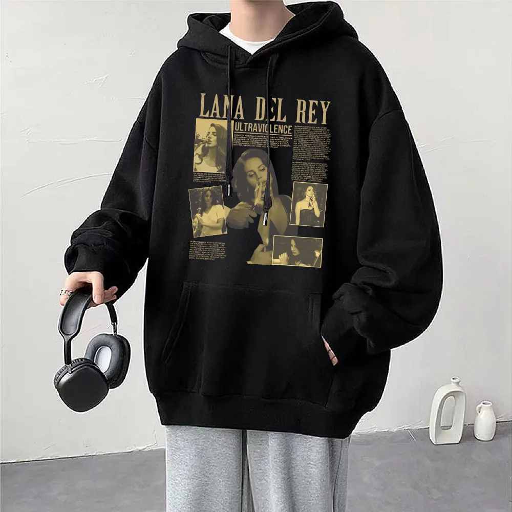 

Vintage Lana Del Rey Fashion Hoodies Ultraviolence Music Album Hoodie Men Women Harajuku Oversized Fleece Pullovers Streetwear