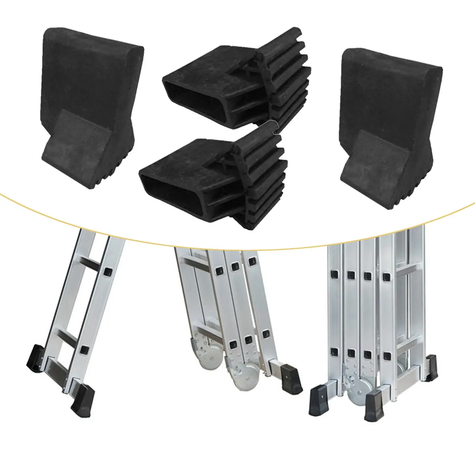 

4x Ladder Feet Covers, Extension Ladder Parts, Extension Ladder Crossbar, Ladder Accessories Rubber Steep Ladder Foot Pads