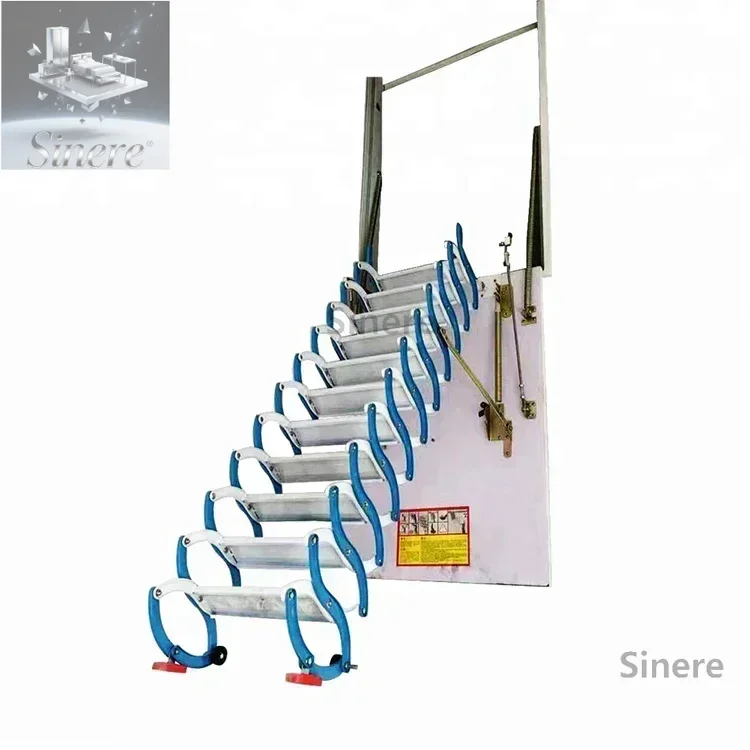 

AAL39 Graphic Design Retractable Carbon Steel Pull Down Telescopic Vertical Loft Ladder Attic Access Door with Ladder